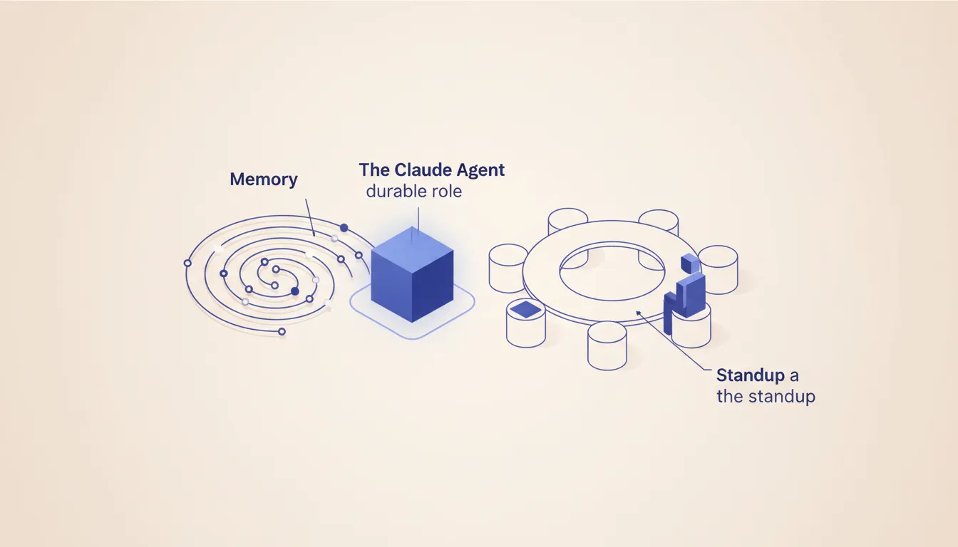 Branded operations map for The Agentic Coworker Pattern, Giving a Claude Agent a Durable Role, Memory, and a Seat at the Standup