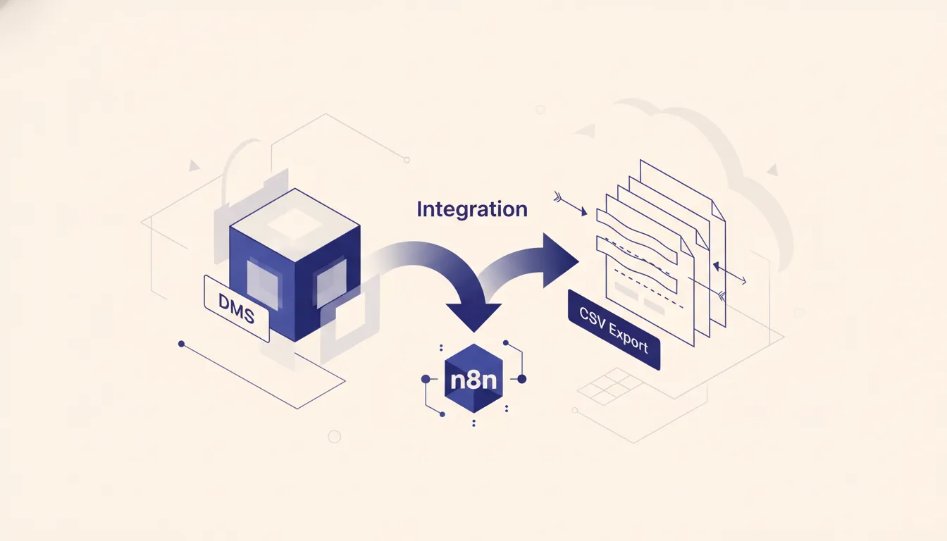 Branded operations map for DMS Integration Without the $15,000 Setup Fee, What n8n and Your CSV Export Can Actually Do
