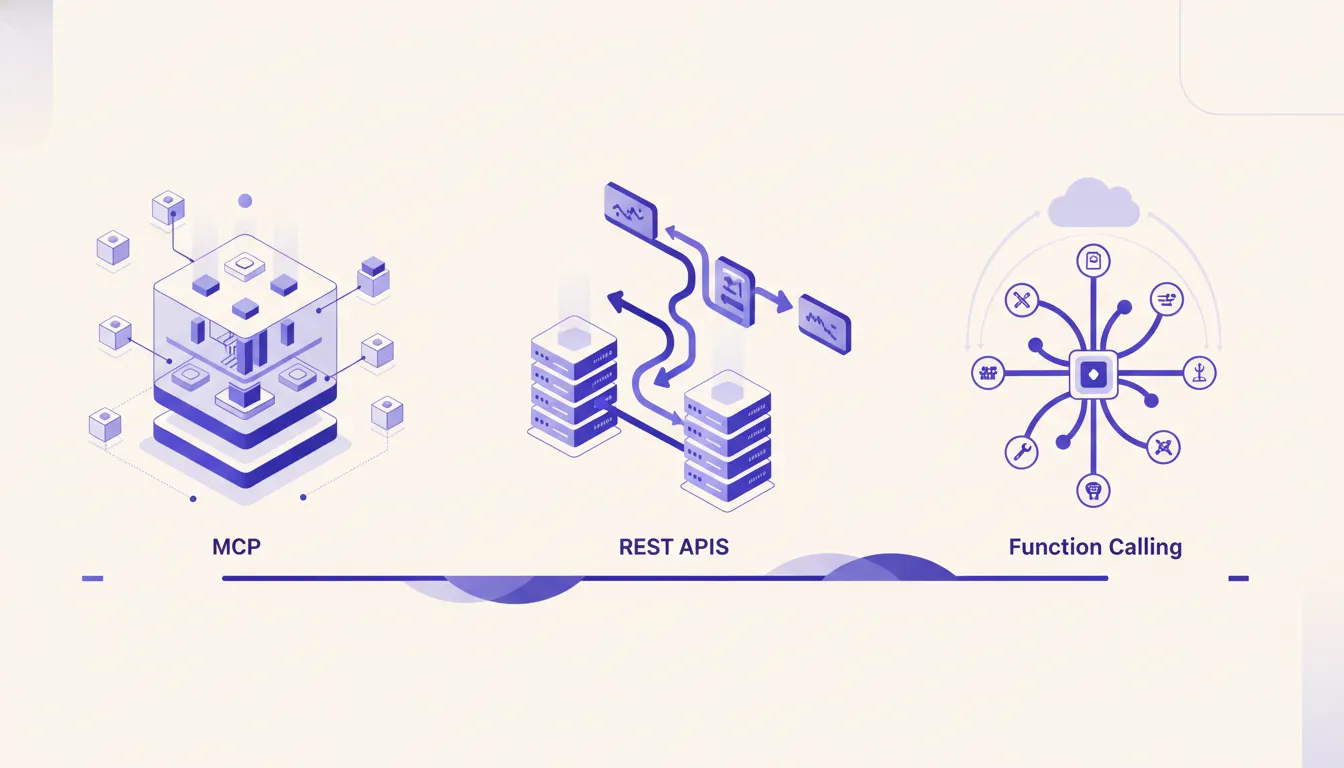 Branded operations map for MCP vs REST APIs vs Function Calling, Which Abstraction to Reach For